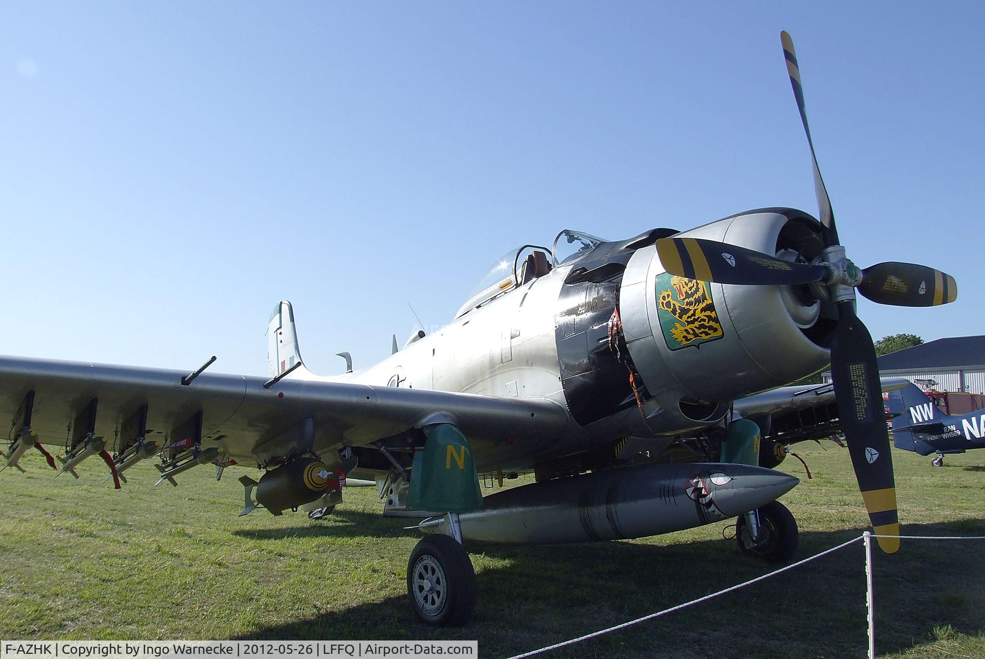 F-AZHK, Douglas AD-4N Skyraider C/N 7802, Douglas AD-4N (A-1D) Skyraider at the Meeting Aerien 2012, La-Ferte-Alais