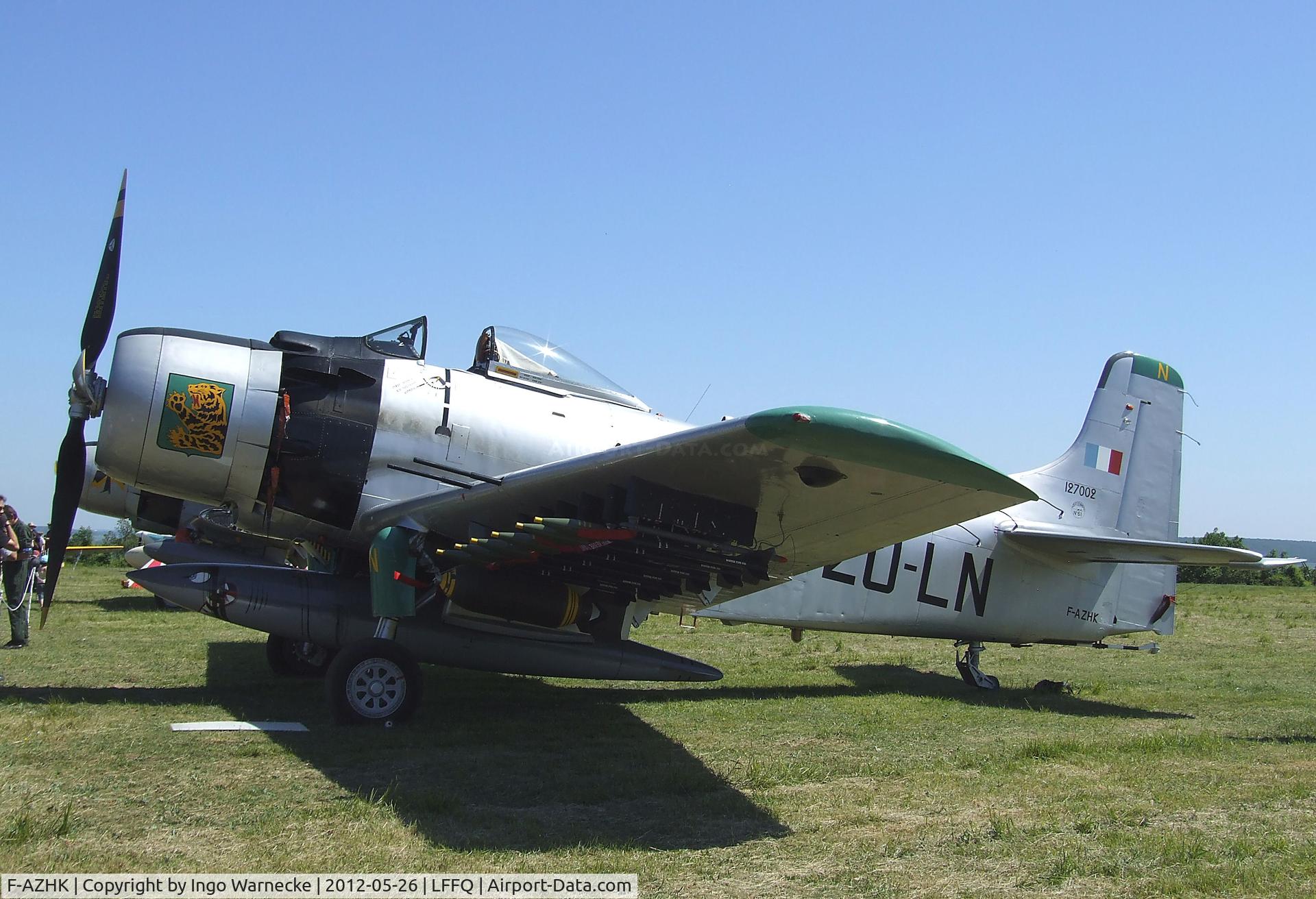 F-AZHK, Douglas AD-4N Skyraider C/N 7802, Douglas AD-4N (A-1D) Skyraider at the Meeting Aerien 2012, La-Ferte-Alais
