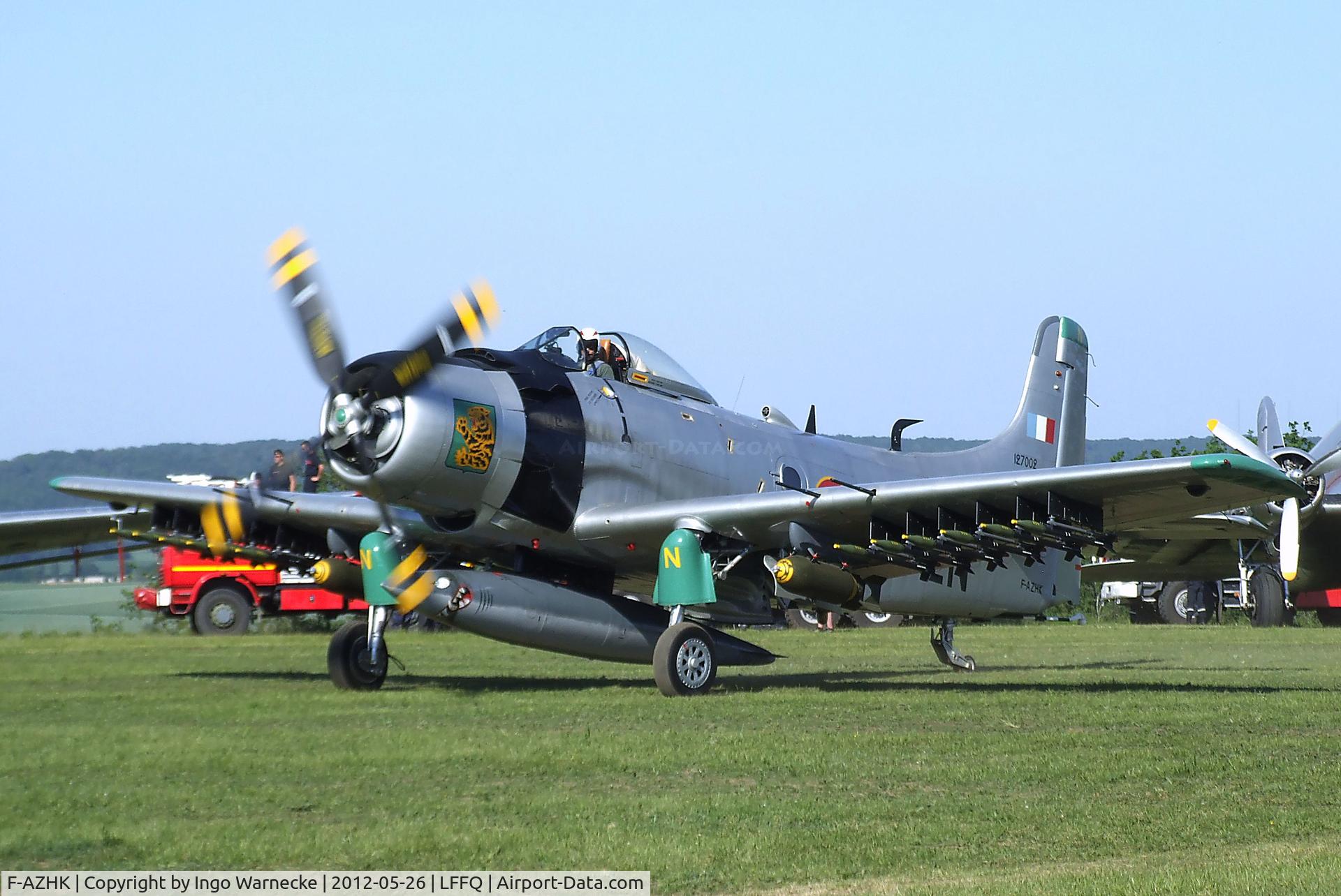 F-AZHK, Douglas AD-4N Skyraider C/N 7802, Douglas AD-4N (A-1D) Skyraider at the Meeting Aerien 2012, La-Ferte-Alais