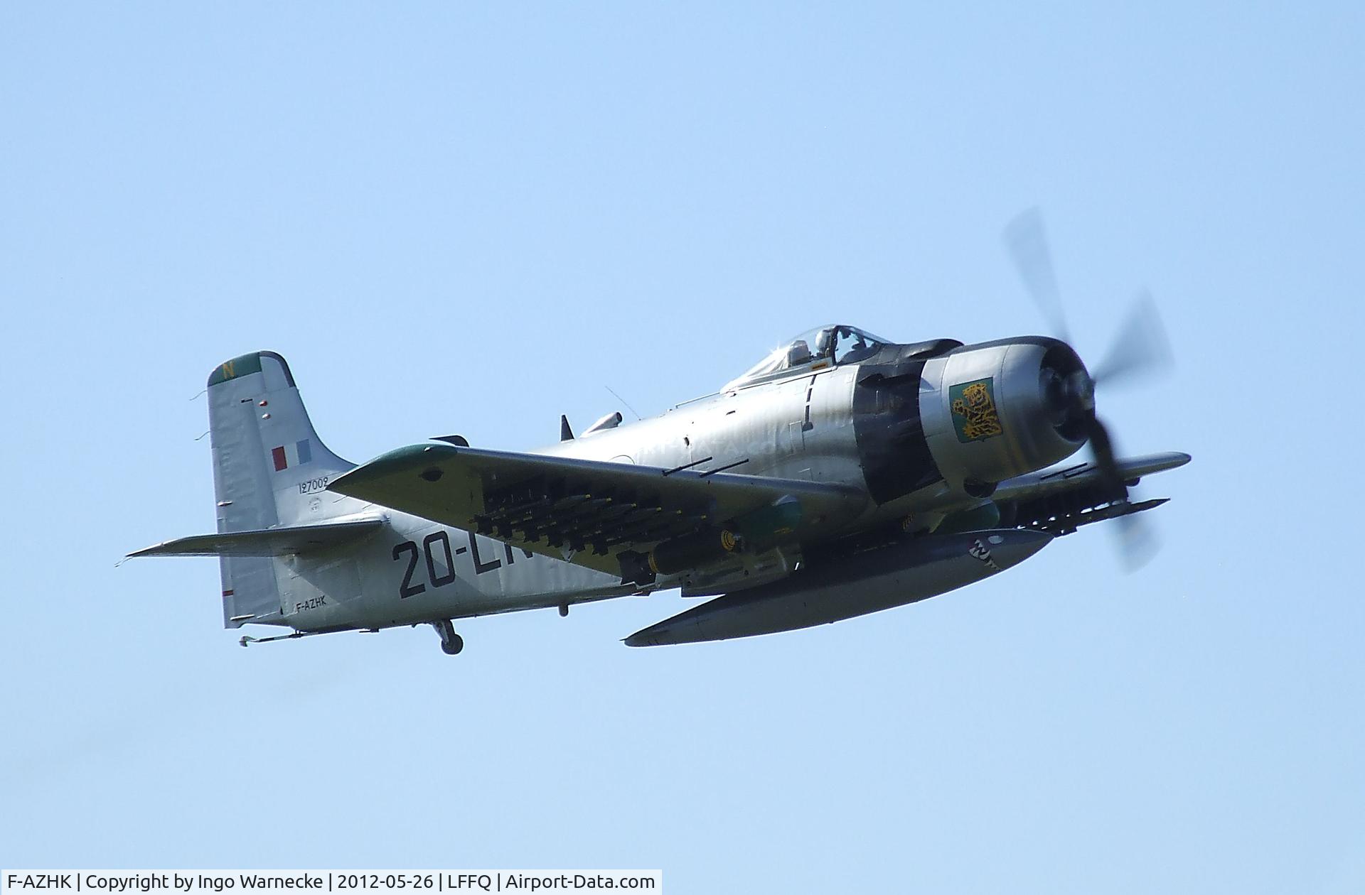 F-AZHK, Douglas AD-4N Skyraider C/N 7802, Douglas AD-4N (A-1D) Skyraider at the Meeting Aerien 2012, La-Ferte-Alais