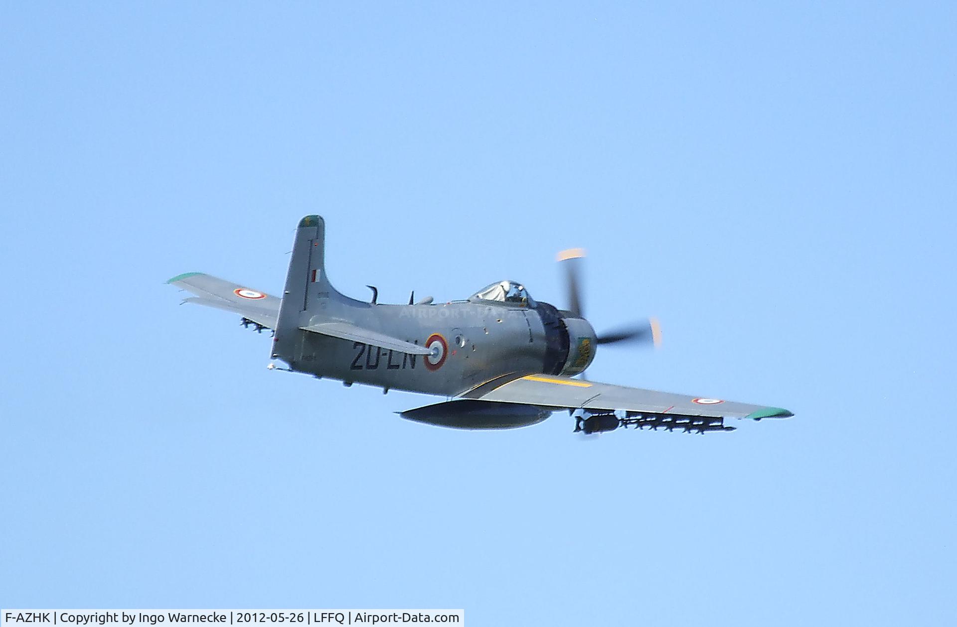 F-AZHK, Douglas AD-4N Skyraider C/N 7802, Douglas AD-4N (A-1D) Skyraider at the Meeting Aerien 2012, La-Ferte-Alais