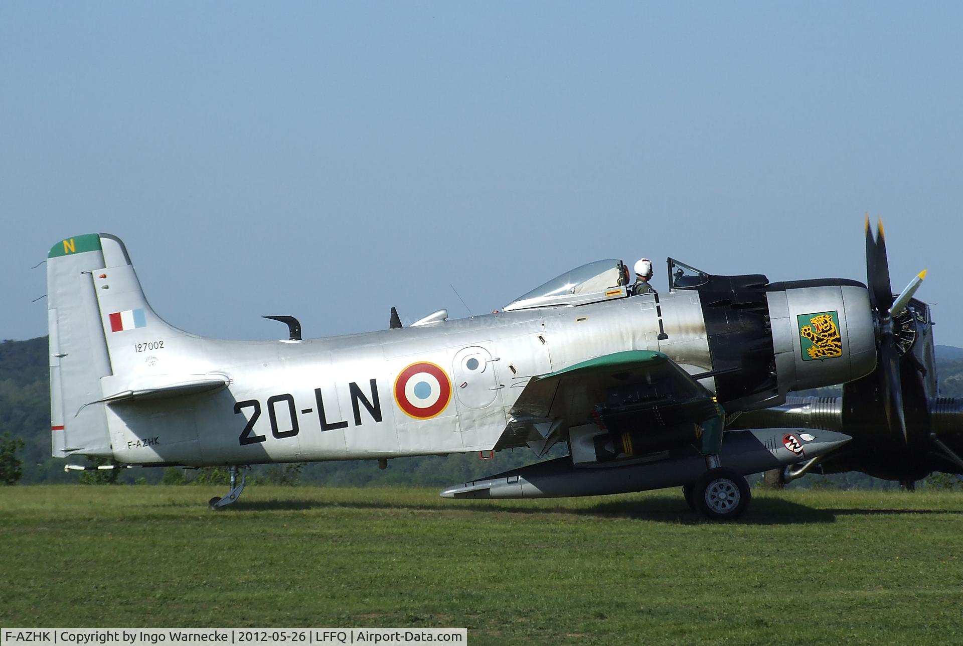 F-AZHK, Douglas AD-4N Skyraider C/N 7802, Douglas AD-4N (A-1D) Skyraider at the Meeting Aerien 2012, La-Ferte-Alais