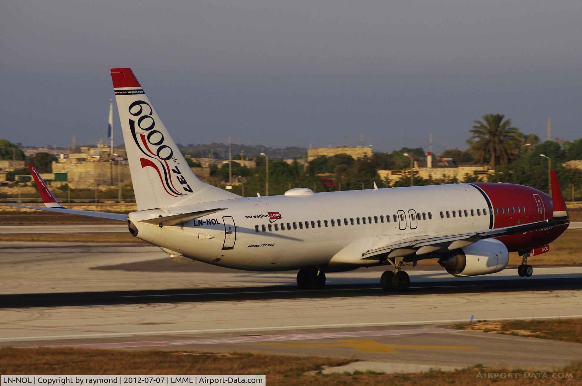 LN-NOL, 2009 Boeing 737-8Q8 C/N 37159, B737-800 LN-NOL Norwegian Air Shuttle taking off in the last minute rays before sunset.
