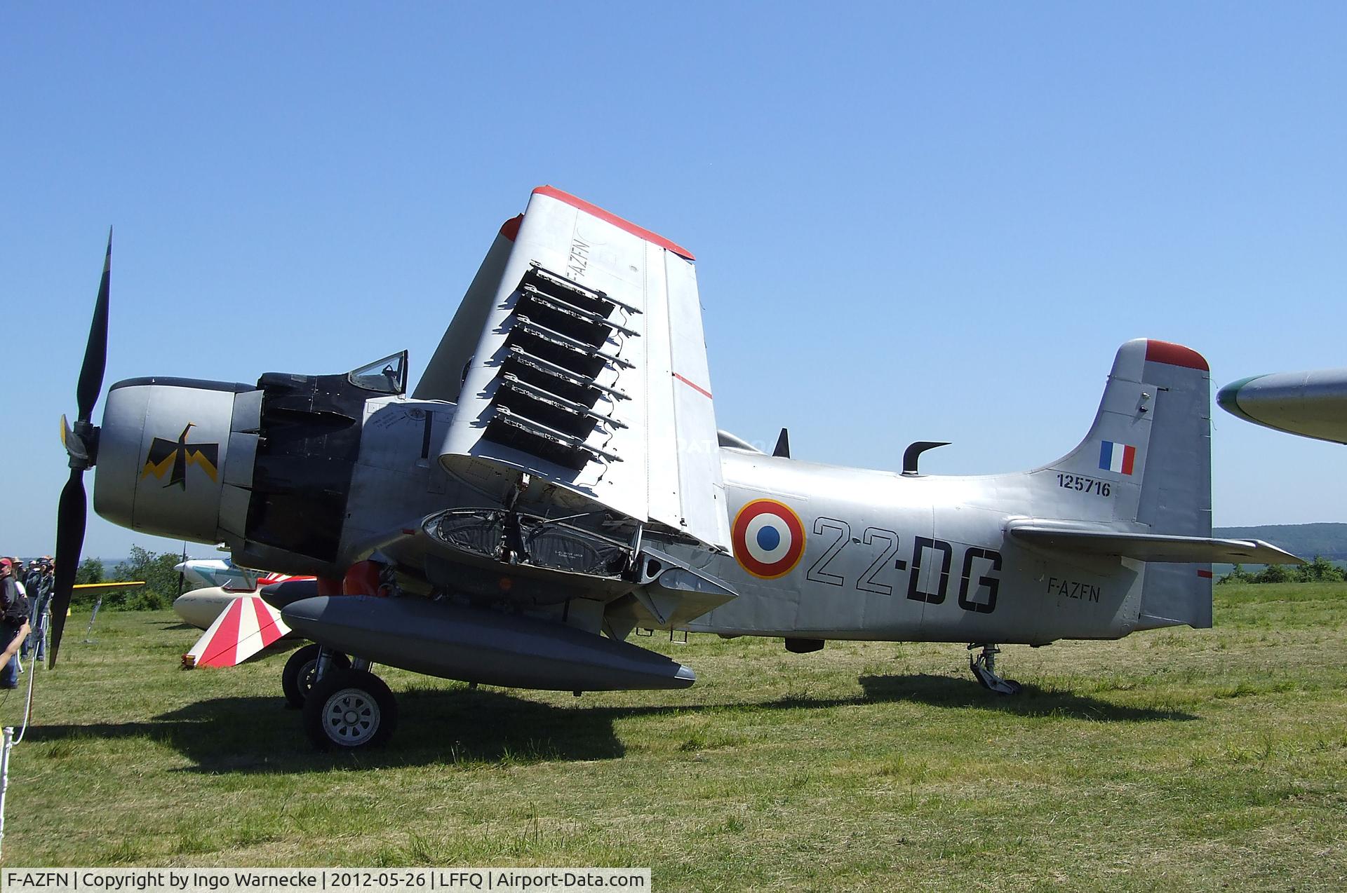 F-AZFN, Douglas AD-4N Skyraider C/N 7609, Douglas AD-4N (A-1D) Skyraider at the Meeting Aerien 2012, La-Ferte-Alais