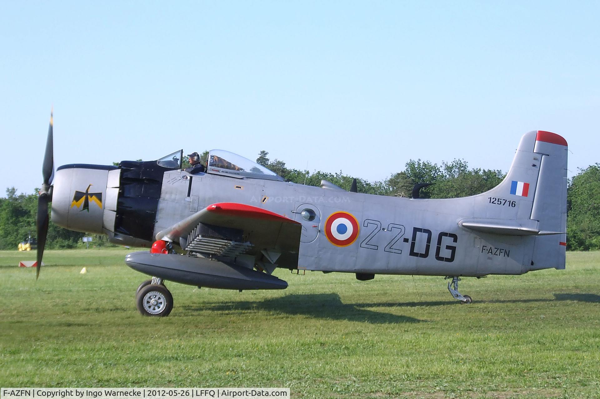 F-AZFN, Douglas AD-4N Skyraider C/N 7609, Douglas AD-4N (A-1D) Skyraider at the Meeting Aerien 2012, La-Ferte-Alais