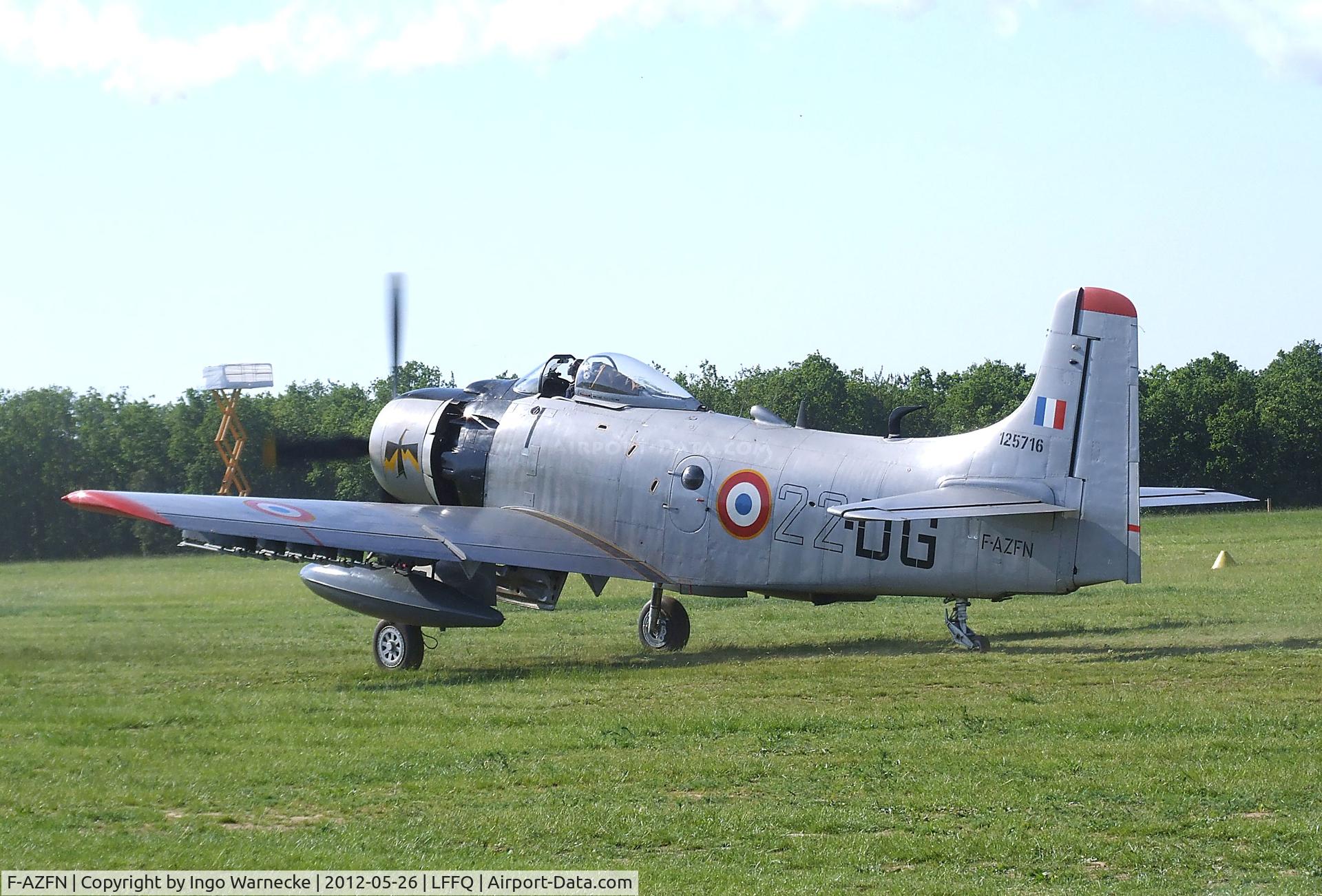 F-AZFN, Douglas AD-4N Skyraider C/N 7609, Douglas AD-4N (A-1D) Skyraider at the Meeting Aerien 2012, La-Ferte-Alais