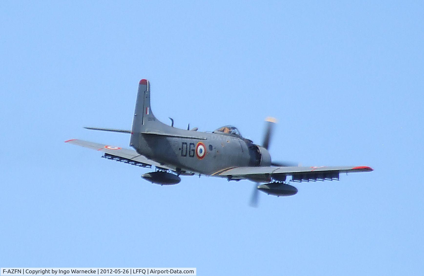 F-AZFN, Douglas AD-4N Skyraider C/N 7609, Douglas AD-4N (A-1D) Skyraider at the Meeting Aerien 2012, La-Ferte-Alais