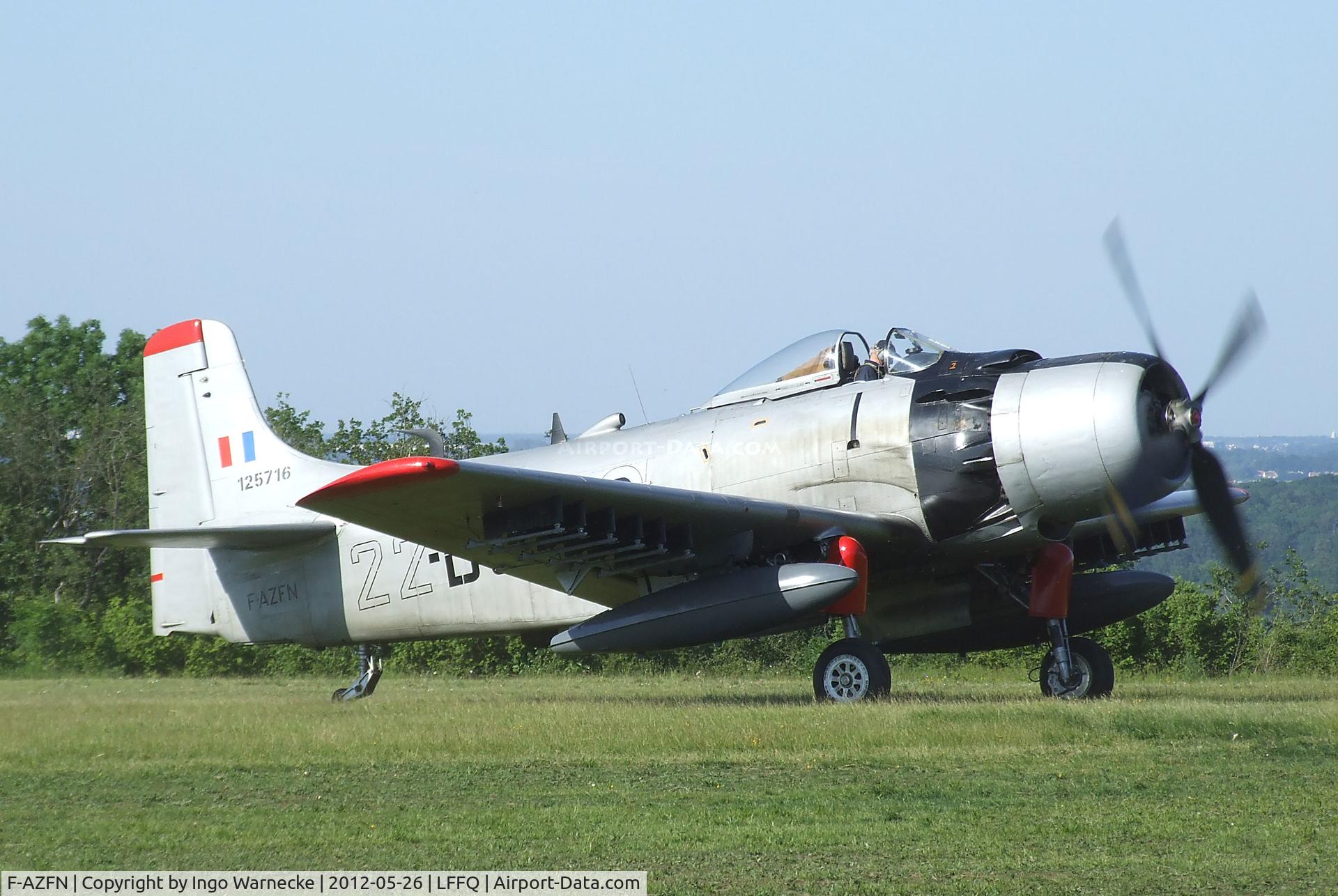 F-AZFN, Douglas AD-4N Skyraider C/N 7609, Douglas AD-4N (A-1D)  Skyraider at the Meeting Aerien 2012, La-Ferte-Alais