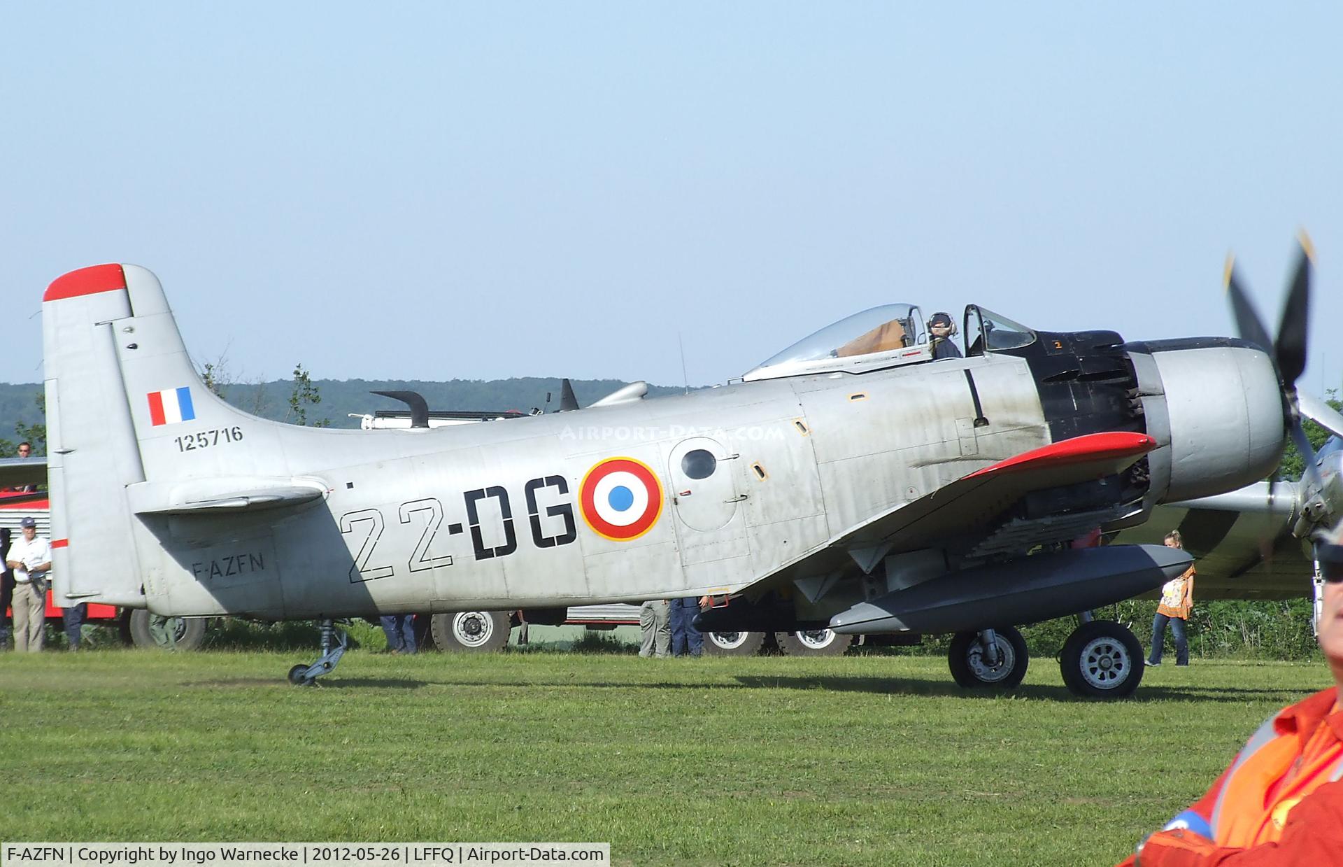 F-AZFN, Douglas AD-4N Skyraider C/N 7609, Douglas AD-4N (A-1D)  Skyraider at the Meeting Aerien 2012, La-Ferte-Alais