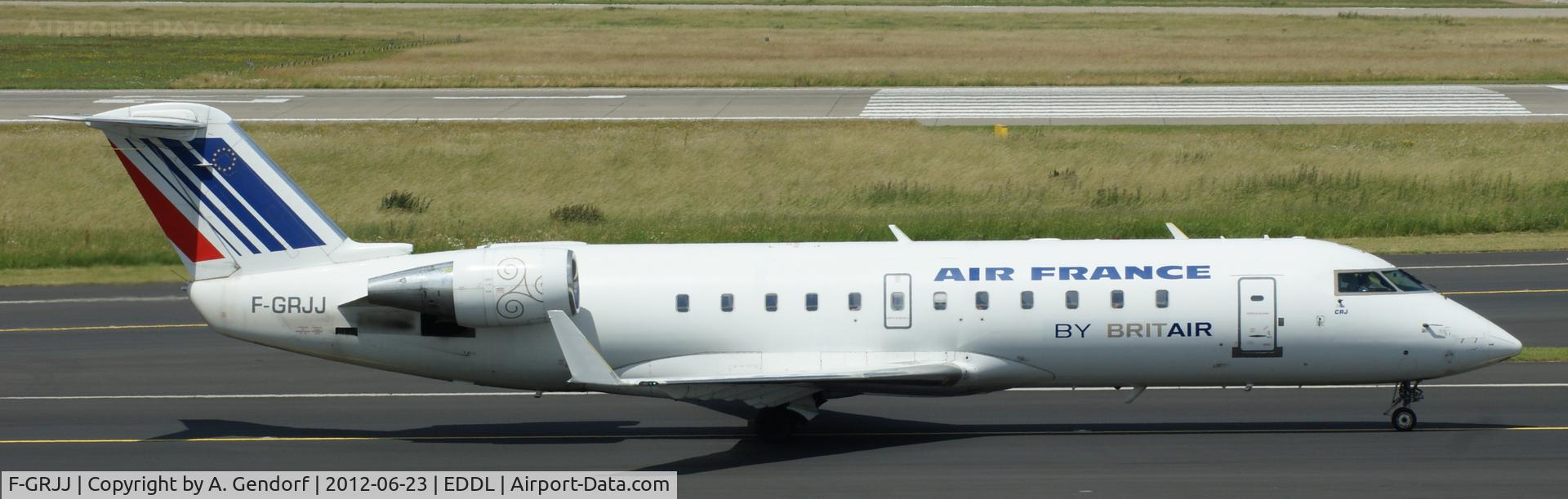 F-GRJJ, 1997 Canadair CRJ-100ER (CL-600-2B19) C/N 7190, Brit Air (Air France cs.), seen here on the taxiway to RWY23L for departure at Düsseldorf Int´l (EDDL)