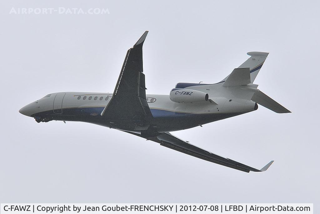 C-FAWZ, 2009 Dassault Falcon 7X C/N 65, The Craig Evan Corporation take off 23 very bad weather
