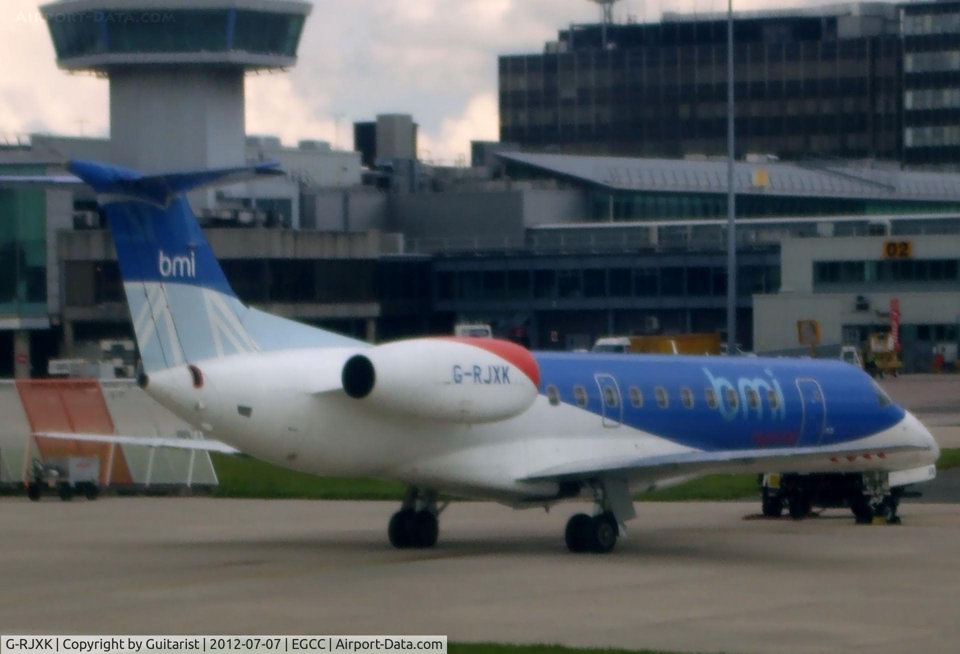 G-RJXK, 2001 Embraer ERJ-135ER (EMB-135ER) C/N 145494, Taxied past this EMB 135 on our way to T2