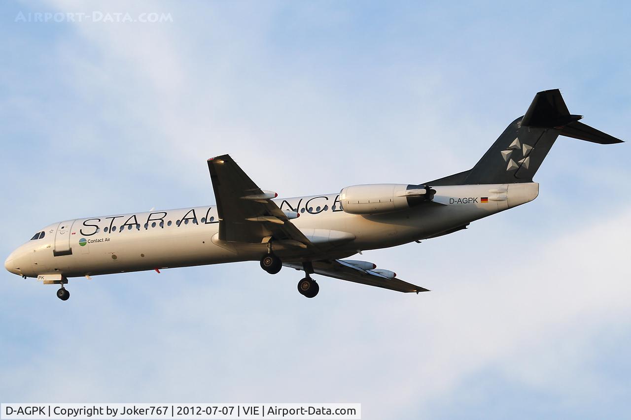 D-AGPK, 1990 Fokker 100 (F-28-0100) C/N 11313, Contact Air