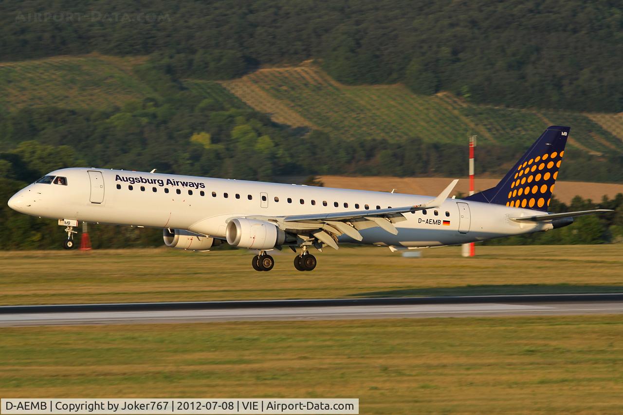 D-AEMB, 2009 Embraer 195LR (ERJ-190-200LR) C/N 19000297, Augsburg Airways