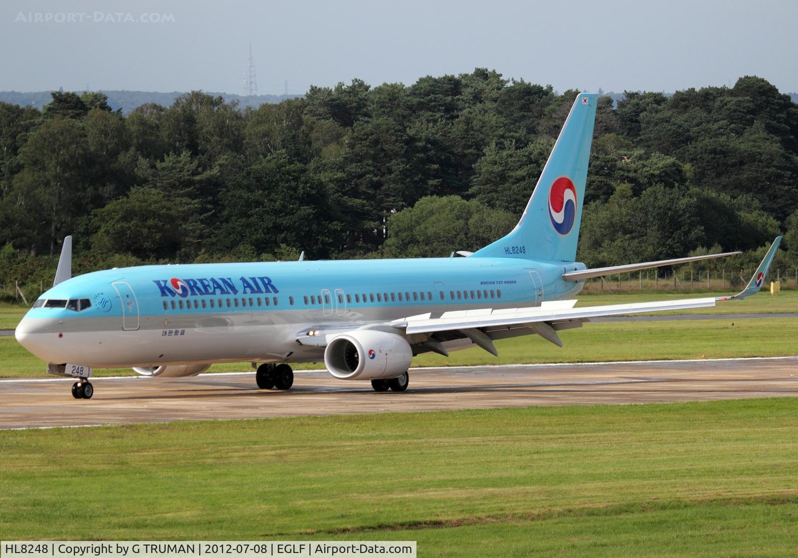 HL8248, 2012 Boeing 737-9B5ER C/N 37635, Arriving for the Farnborough 2012 show