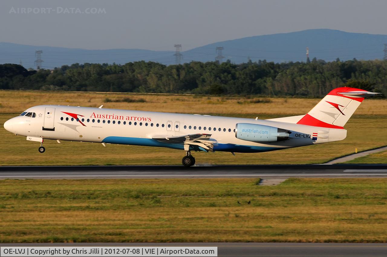 OE-LVJ, 1991 Fokker 100 (F-28-0100) C/N 11359, Austrian arrows