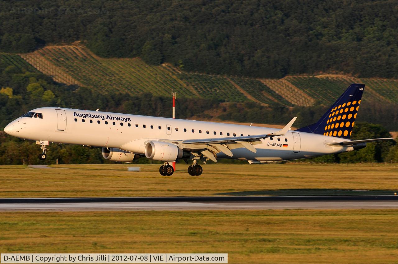 D-AEMB, 2009 Embraer 195LR (ERJ-190-200LR) C/N 19000297, Augsburg Airways