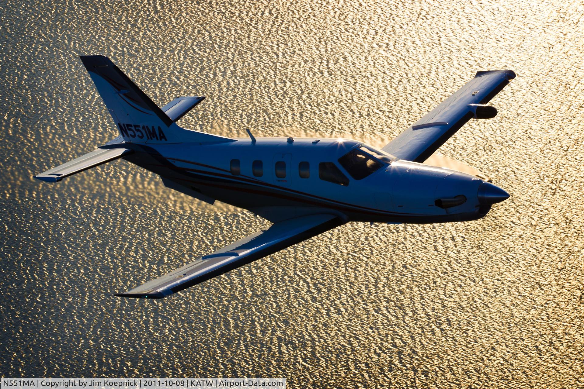 N551MA, Socata TBM-700 C/N 516, Over Lake Winnebago