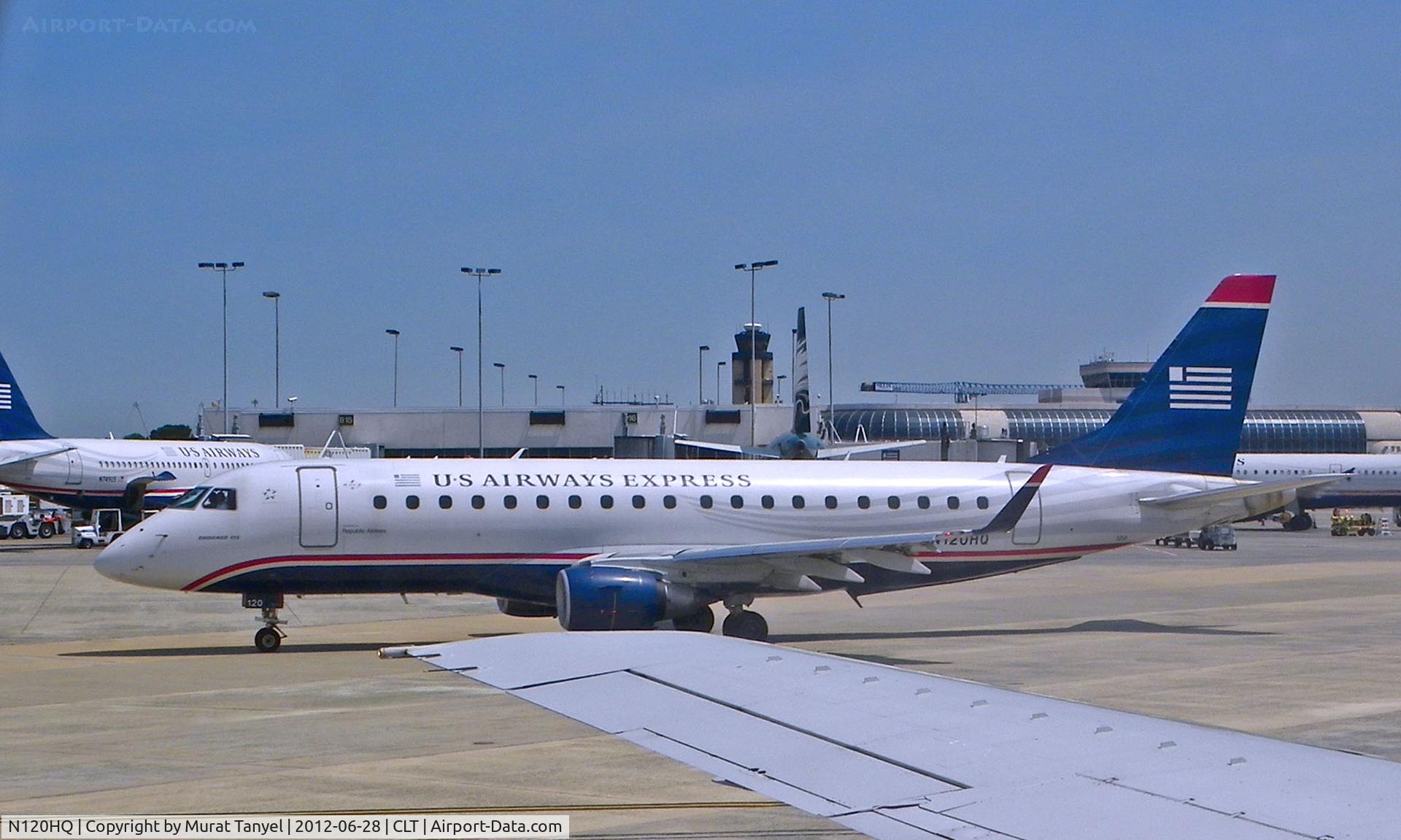 N120HQ, 2007 Embraer 175LR (ERJ-170-200LR) C/N 17000193, Taxiing at CLT.