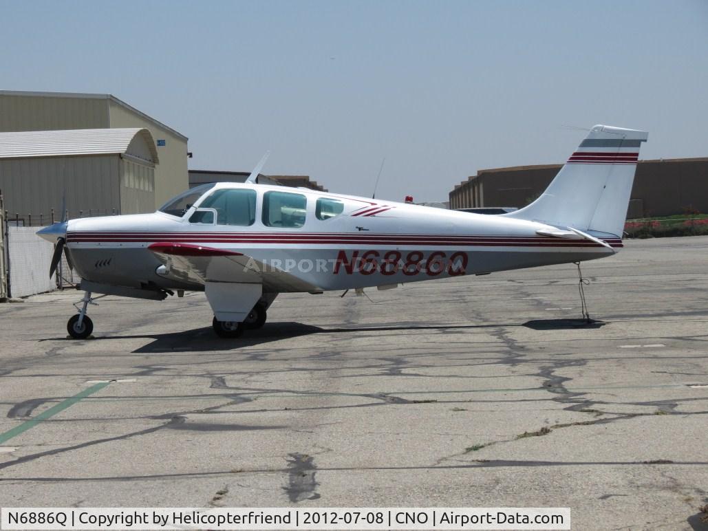 N6886Q, 1964 Beech 35-B33 Debonair C/N CD-805, Parked south of the paintshop