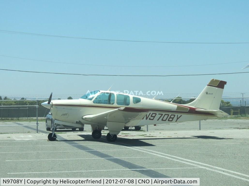 N9708Y, 1963 Beech 35-B33 Debonair C/N CD-599, Parked on the north west side