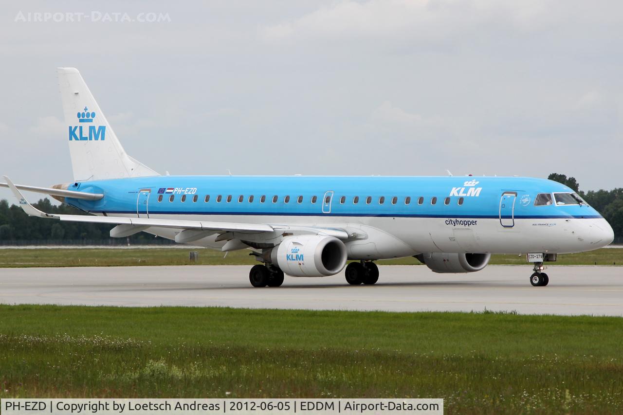 PH-EZD, 2009 Embraer 190LR (ERJ-190-100LR) C/N 19000279, KLM1794 Munich to Amsterdam (AMS)