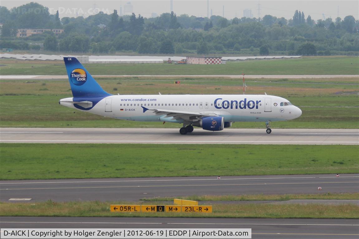 D-AICK, 2001 Airbus A320-212 C/N 1416, Leaving DUS for a mediterranean destination....