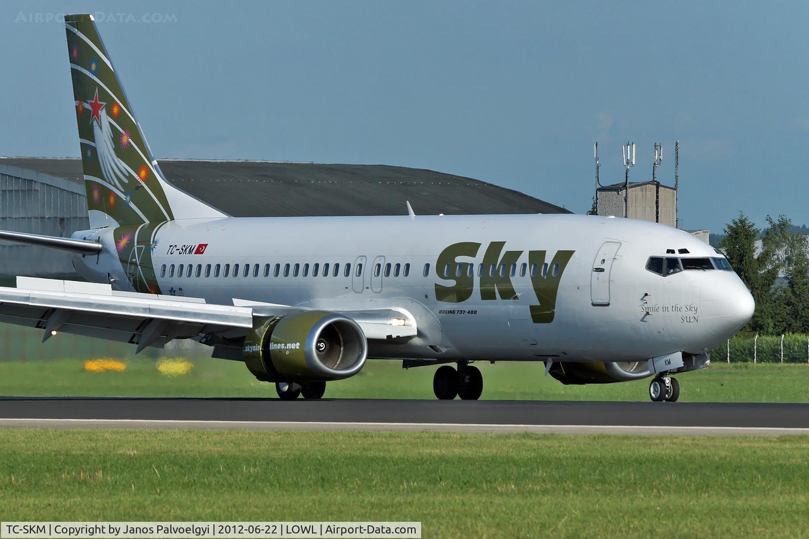 TC-SKM, 1997 Boeing 737-49R C/N 28882, Sky Airlines Boeing B737-49R landing in LOWL/LNZ
