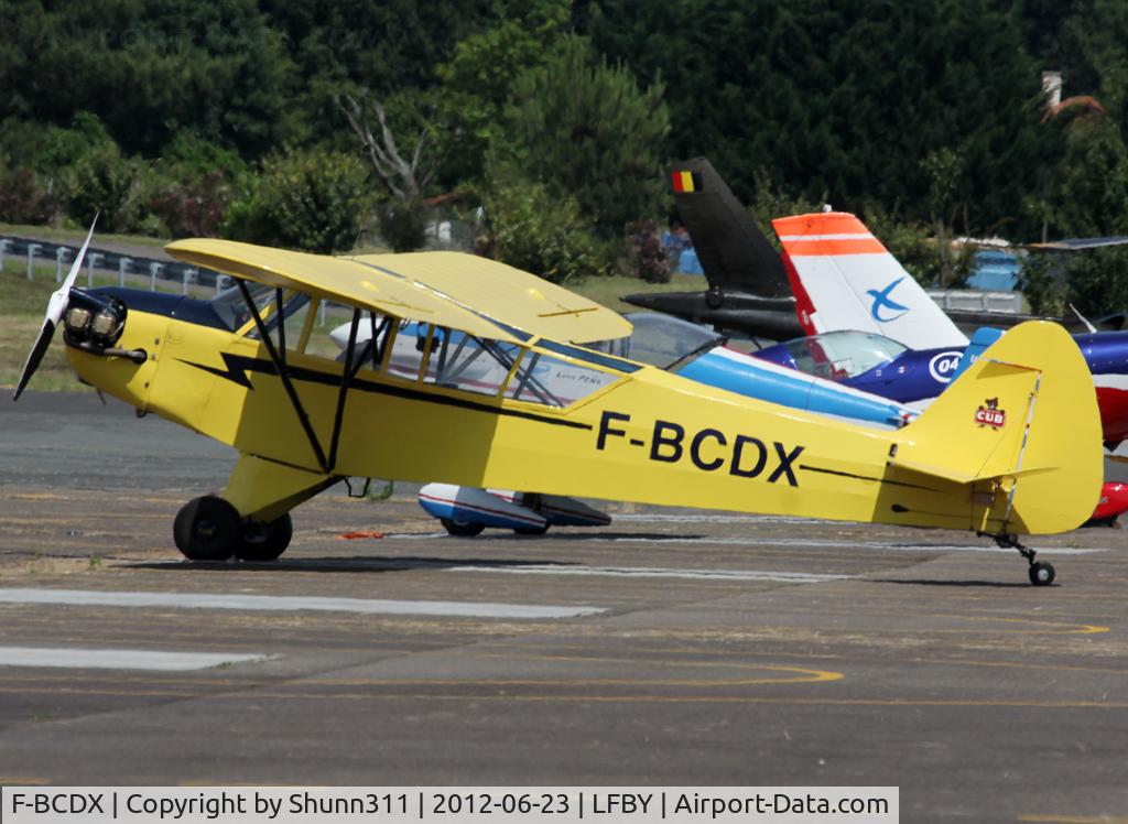 F-BCDX, Piper L-4A Grasshopper (O-59A / J3C-65) C/N 10528, Used as a demo aircraft during LFBY Open Day 2012