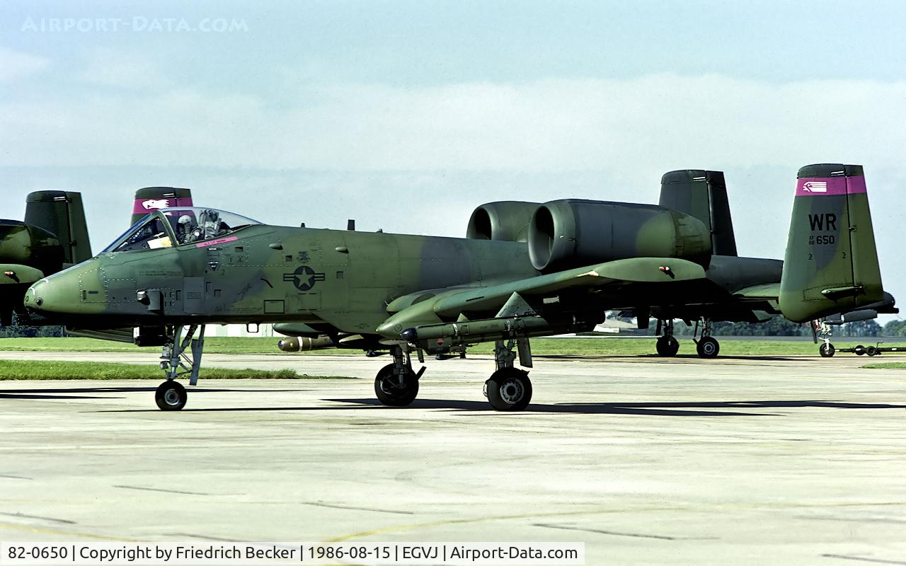 82-0650, 1980 Fairchild Republic A-10A Thunderbolt II C/N A10-0698, last chance inspection at RAF Bentwaters