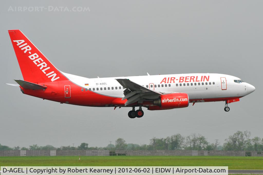 D-AGEL, 1997 Boeing 737-75B C/N 28110, About to touch down r/w 10