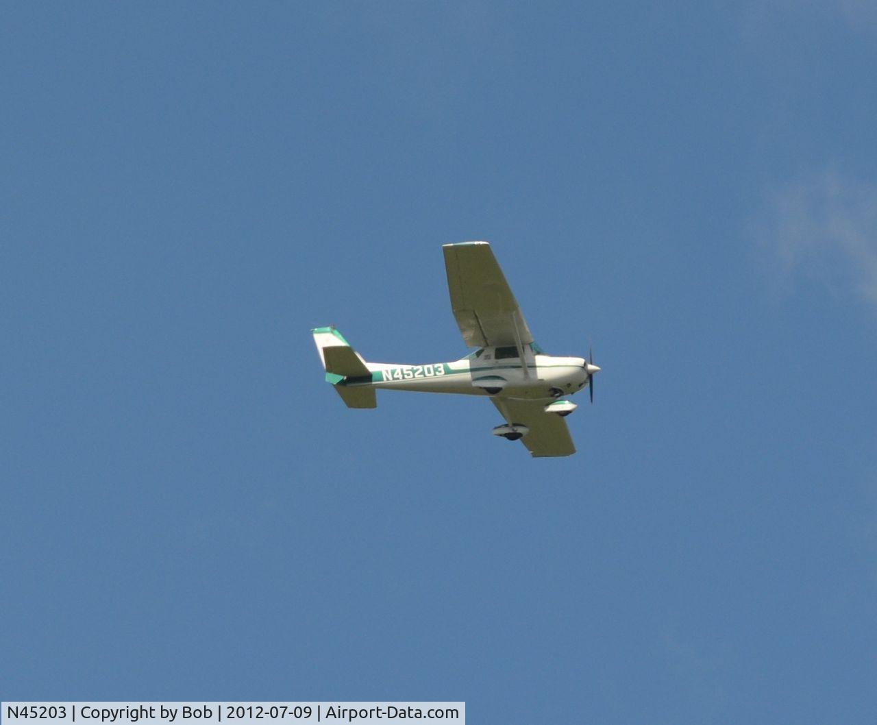 N45203, 1975 Cessna 150M C/N 15076784, Flew over in Swanton, VT on July 8, 2012 at 10:34AM.