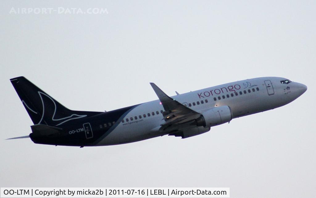 OO-LTM, 1991 Boeing 737-3M8 C/N 25070, Take off in 07R