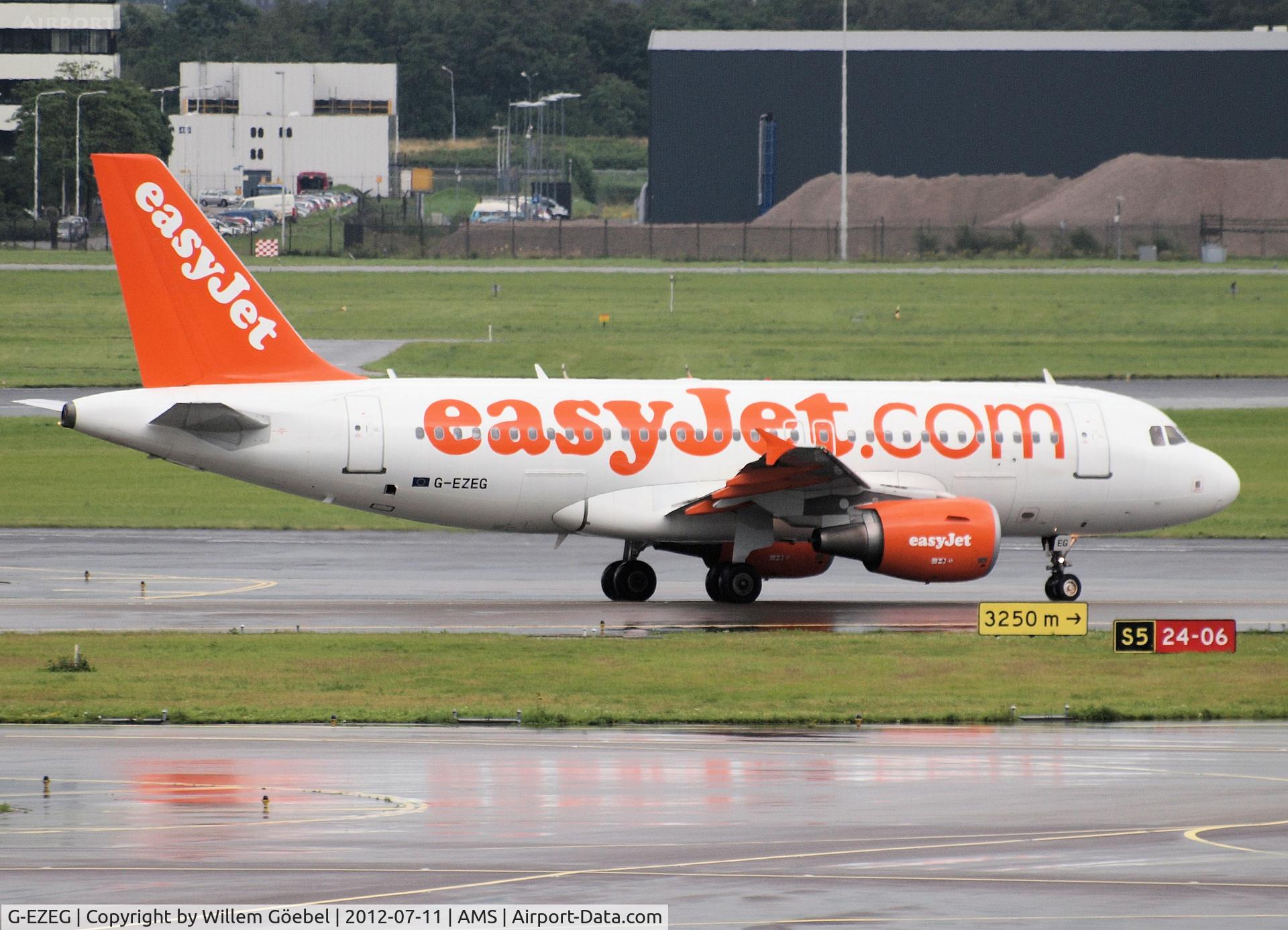 G-EZEG, 2004 Airbus A319-111 C/N 2181, Taxi to runway 24 of Schiphol Airport
