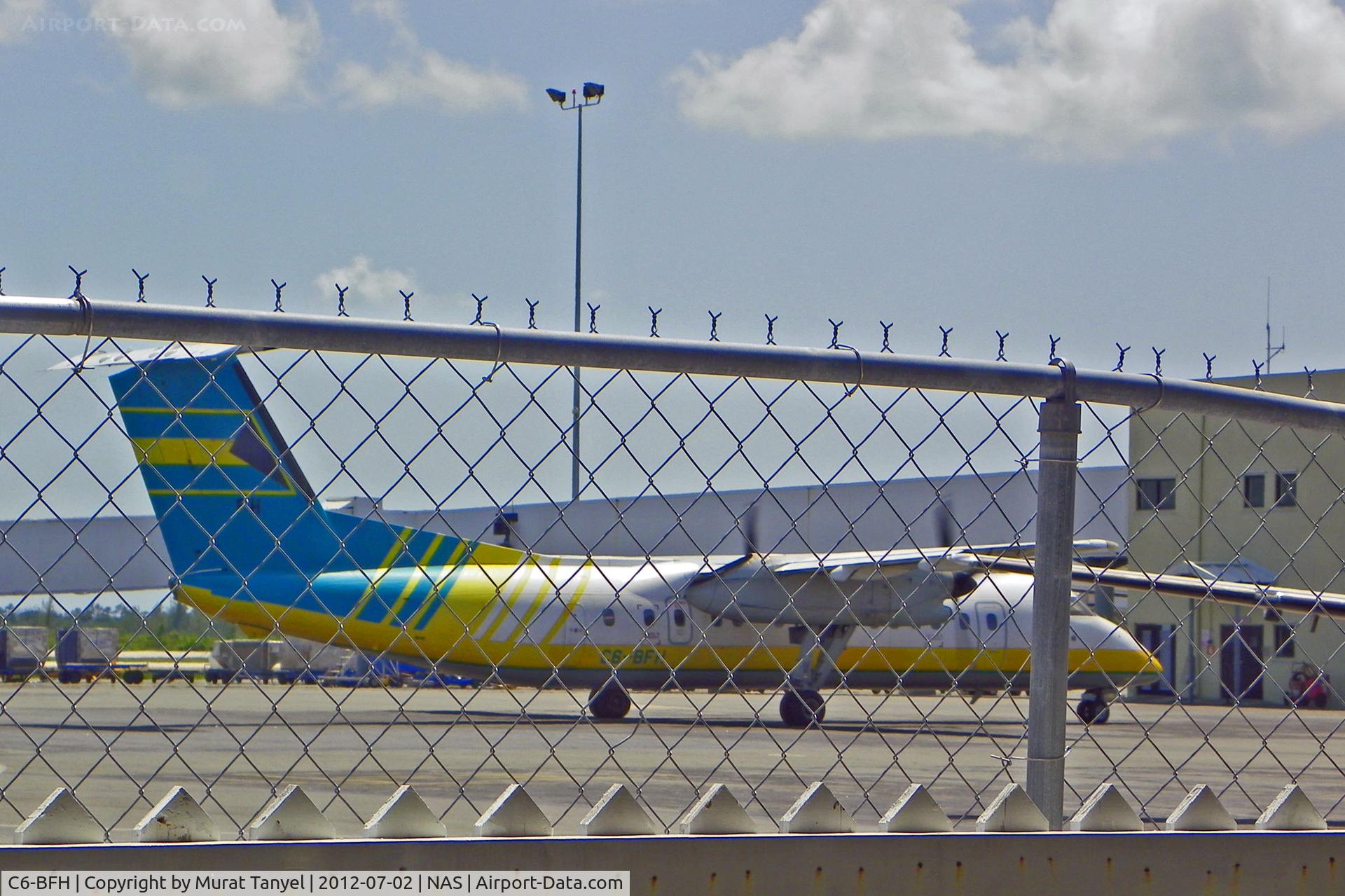 C6-BFH, 1991 De Havilland Canada DHC-8-300 Dash 8 C/N 291, Coming behind bars at Nassau Intl
