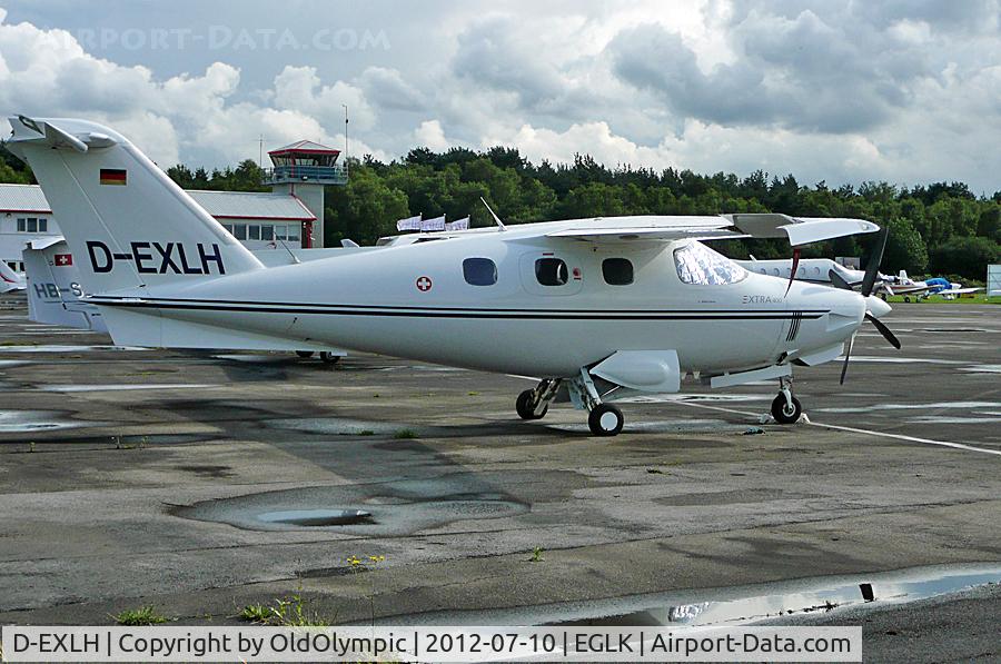 D-EXLH, 2000 Extra EA-400 C/N 06, Parked visiting for Farnborough 2012