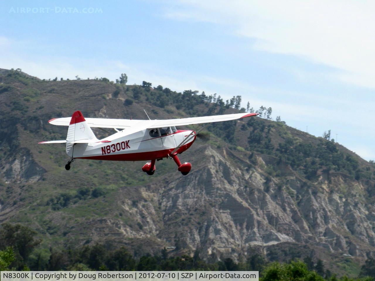 N8300K, Stinson 108-1 Voyager C/N 108-1300, Stinson 108-1 VOYAGER, Franklin 6A150-B3 150 Hp, takeoff climb Rwy 22