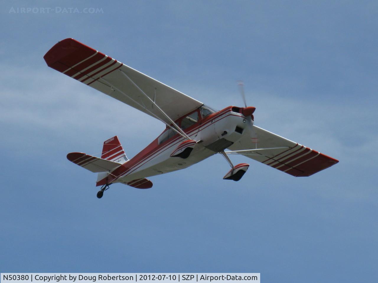 N50380, 1979 Bellanca 7ECA Citabria Citabria C/N 1291-79, 1979 Bellanca 7ECA CITABRIA, Lycoming O-235 115 Hp, takeoff climb Rwy 22
