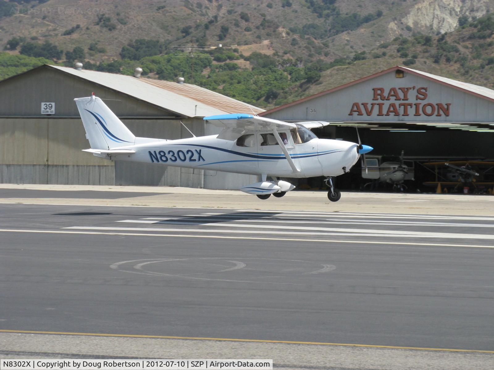 N8302X, 1961 Cessna 172C C/N 17248802, 1961 Cessna 172C. Continental O-300 145 Hp six cylinder, landing Rwy 22