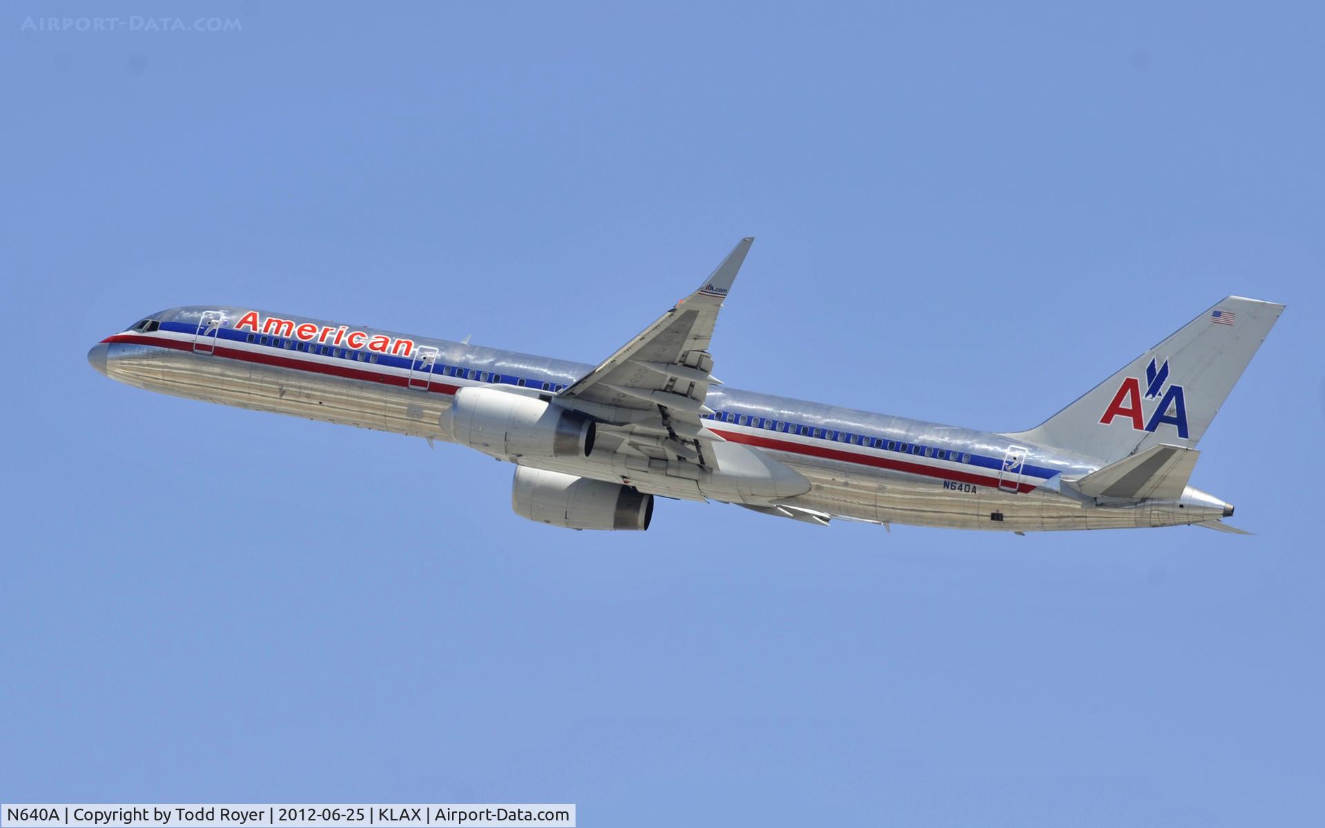 N640A, 1991 Boeing 757-223 C/N 24598, Departing LAX on 25R