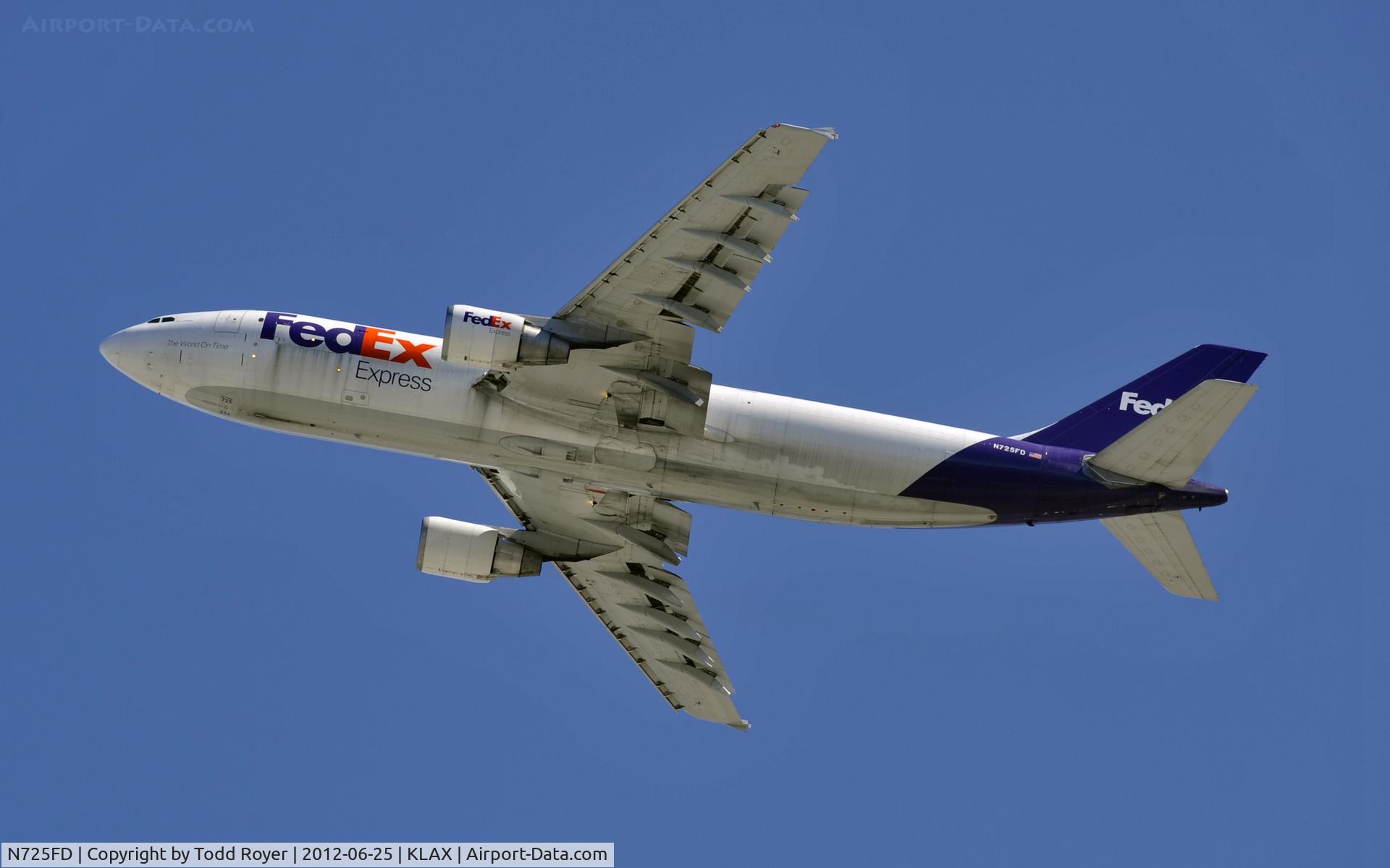 N725FD, 1990 Airbus A300B4-622R C/N 572, Departing LAX on 25L
