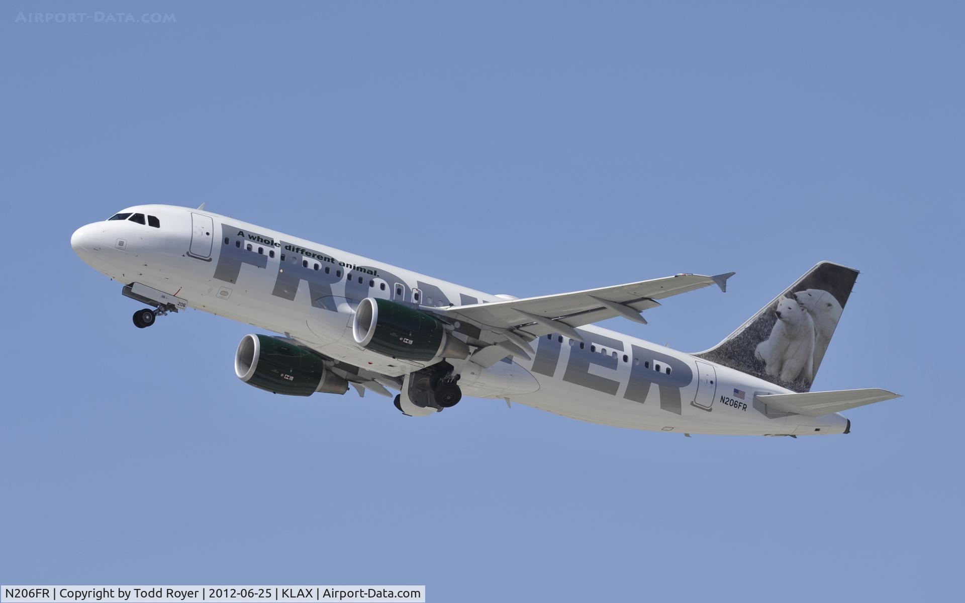 N206FR, 2010 Airbus A320-214 C/N 4272, Departing LAX on 25R
