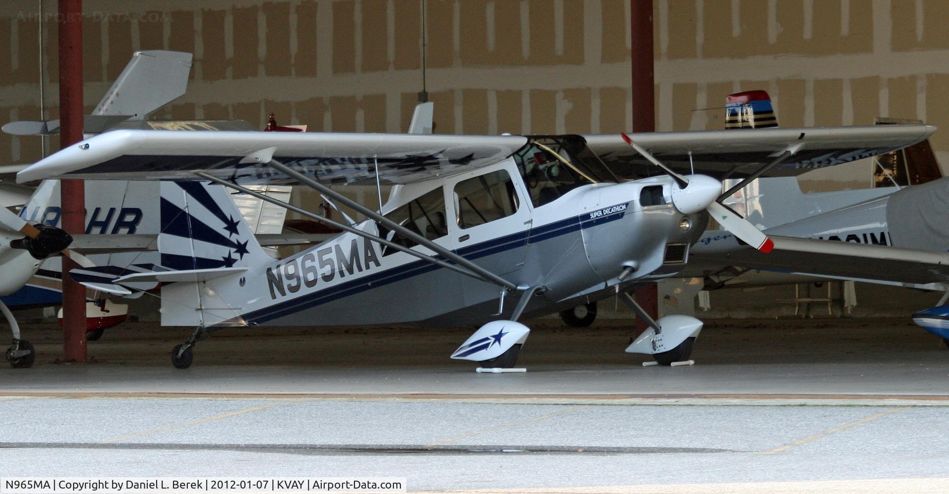N965MA, 2004 American Champion 8KCAB Super Decathlon C/N 967-2004, Spit and polish!  This beautiful 2004 shines in the main hangar at South Jersey Regional Airport.