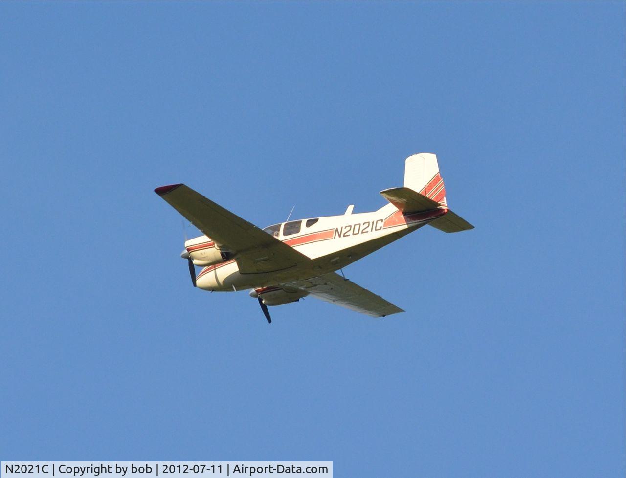 N2021C, 1959 Beech 95 Travel Air C/N TD-212, Flew over my home in Swanton, Vermont on July 11, 2012 around 6:15pm.