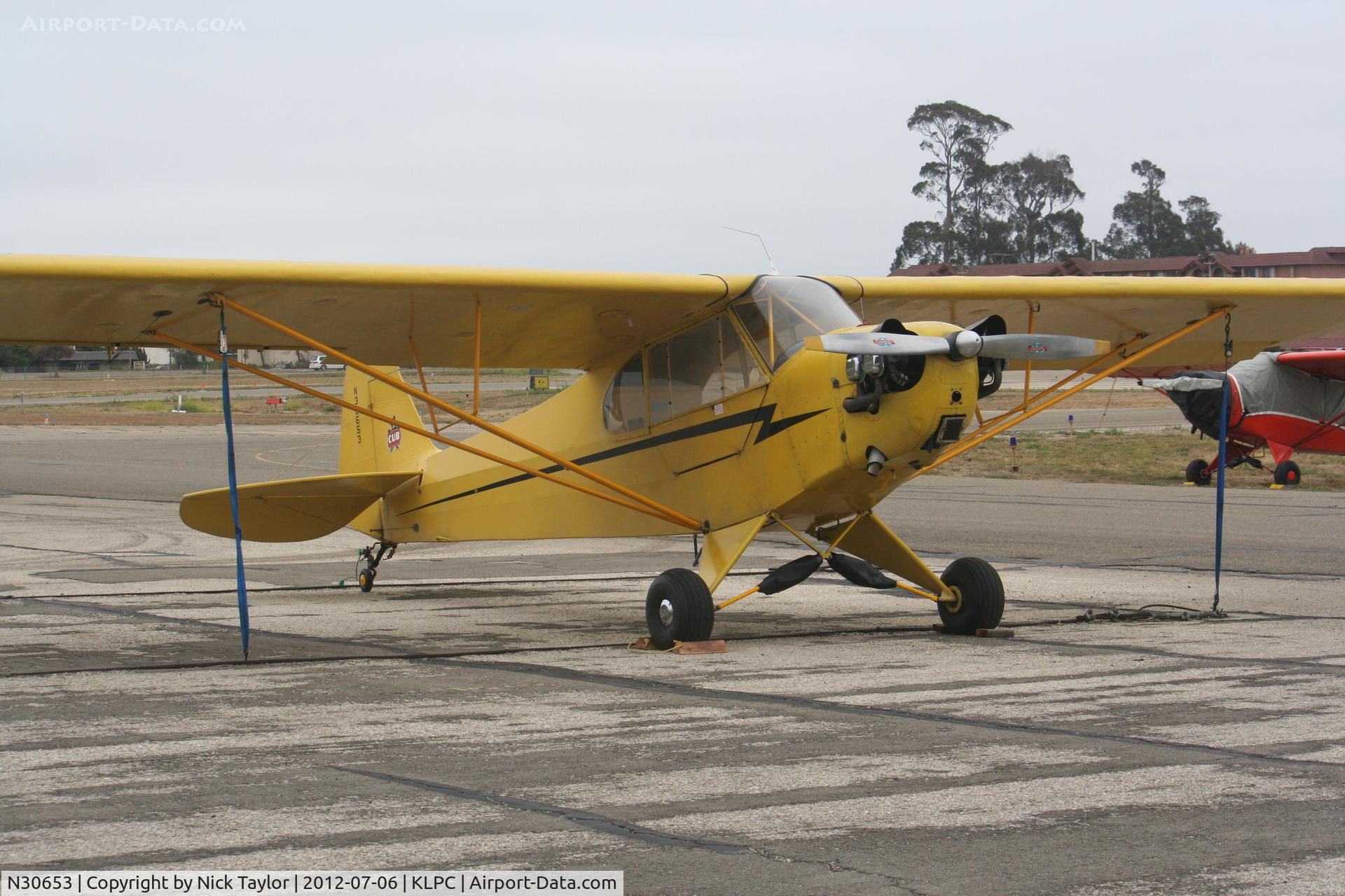 N30653, 1940 Piper J3C-65 Cub Cub C/N 5014, Lompoc Piper Cub fly in 2012