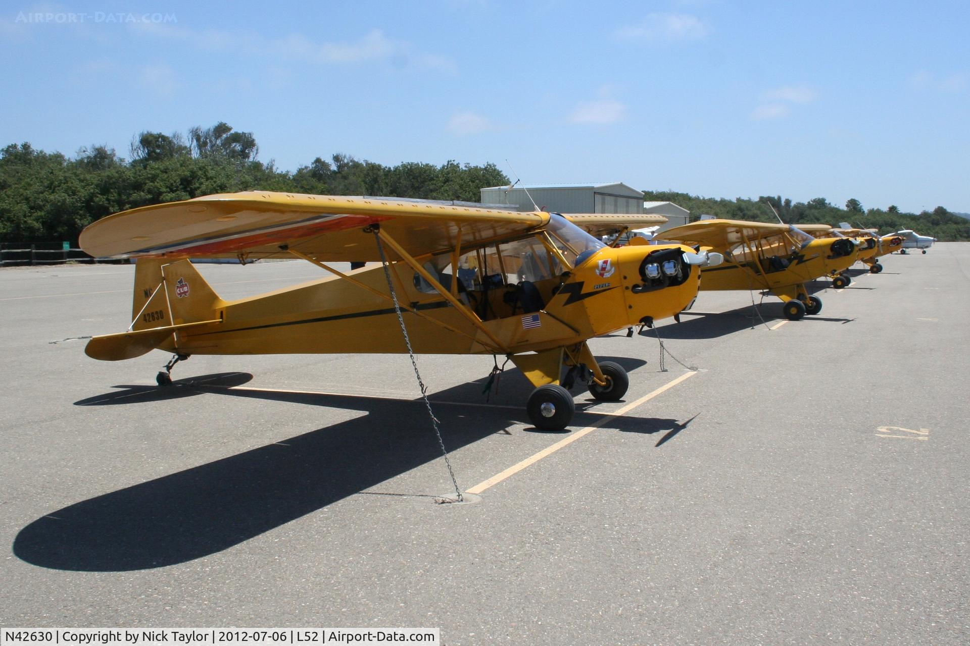 N42630, 1945 Piper J3C-65 Cub C/N 14921, Cub group at Oceano for lunch