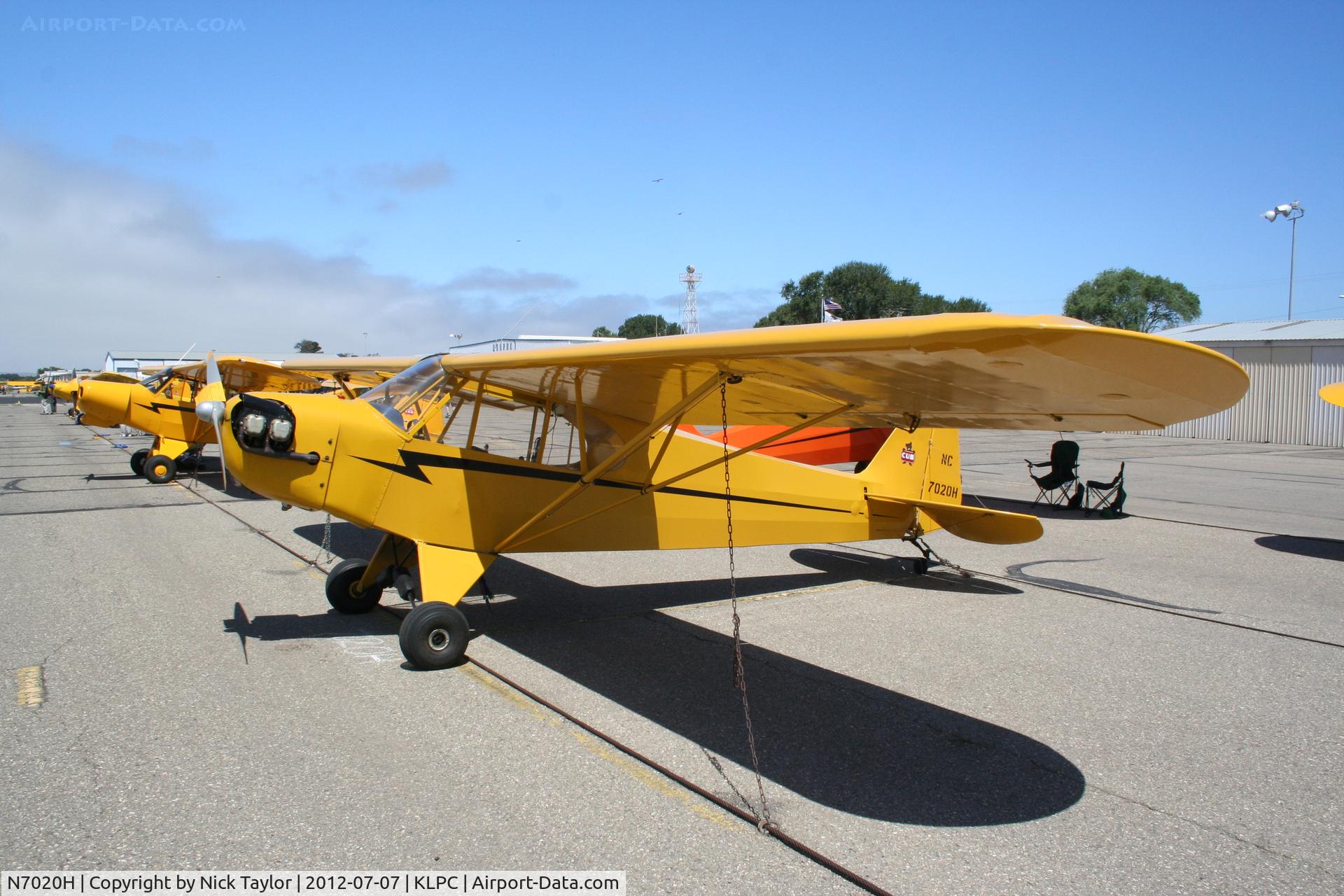 N7020H, 1946 Piper J3C-65 Cub Cub C/N 20265, Lompoc Piper Cub fly in 2012