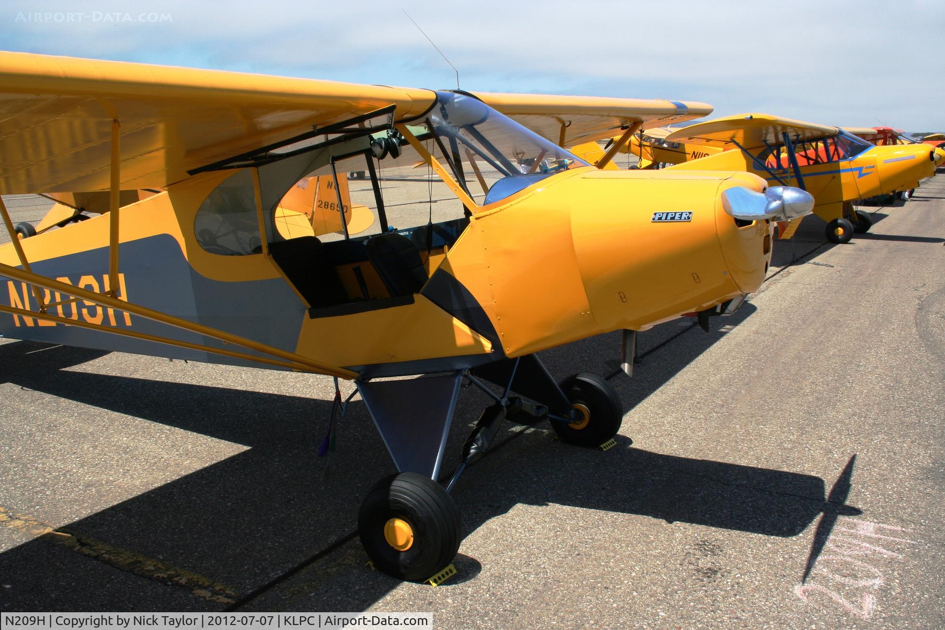 N209H, 1948 Piper PA-11 Cub Special C/N 11-500, Lompoc Piper Cub fly in 2012