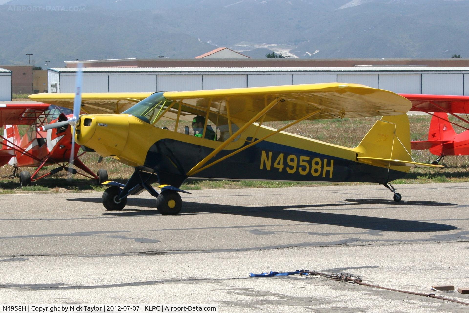 N4958H, 1948 Piper PA-11 Cub Special C/N 11-832, Lompoc Piper Cub fly in 2012