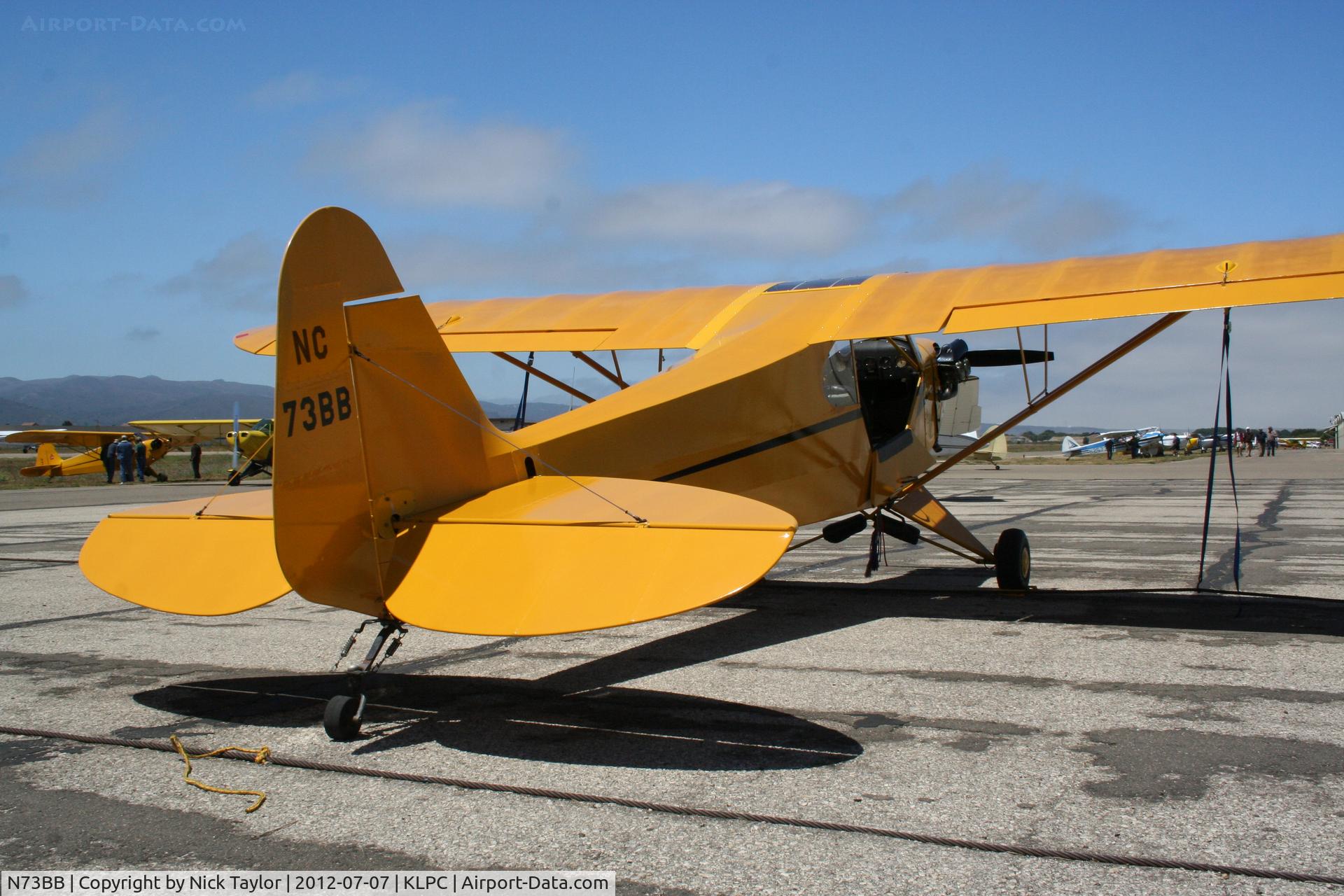 N73BB, 1946 Piper J3C-65 Cub Cub C/N 15553, Lompoc Piper Cub fly in 2012